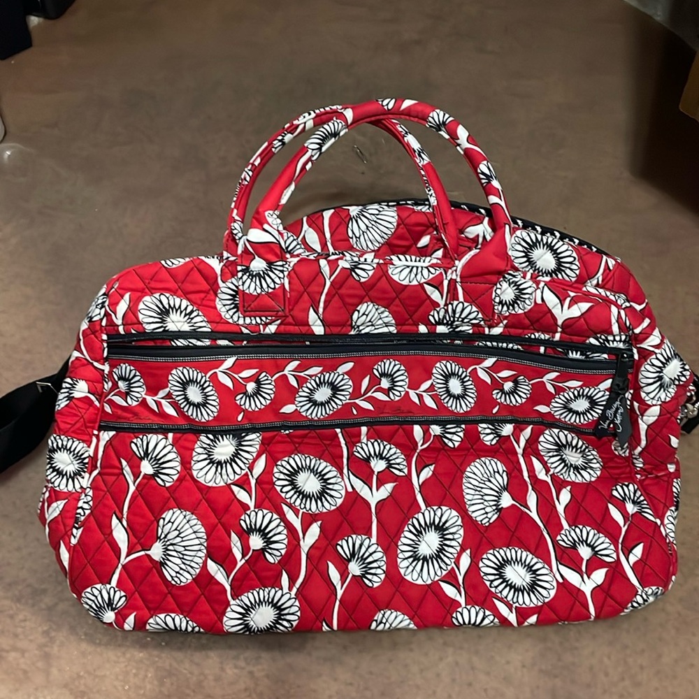 Vera Bradley Red and White Floral Travel Bag